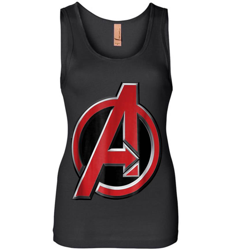 Marvel Avengers Classic Red Beveled Logo Graphic Womens Jersey Tank Top
