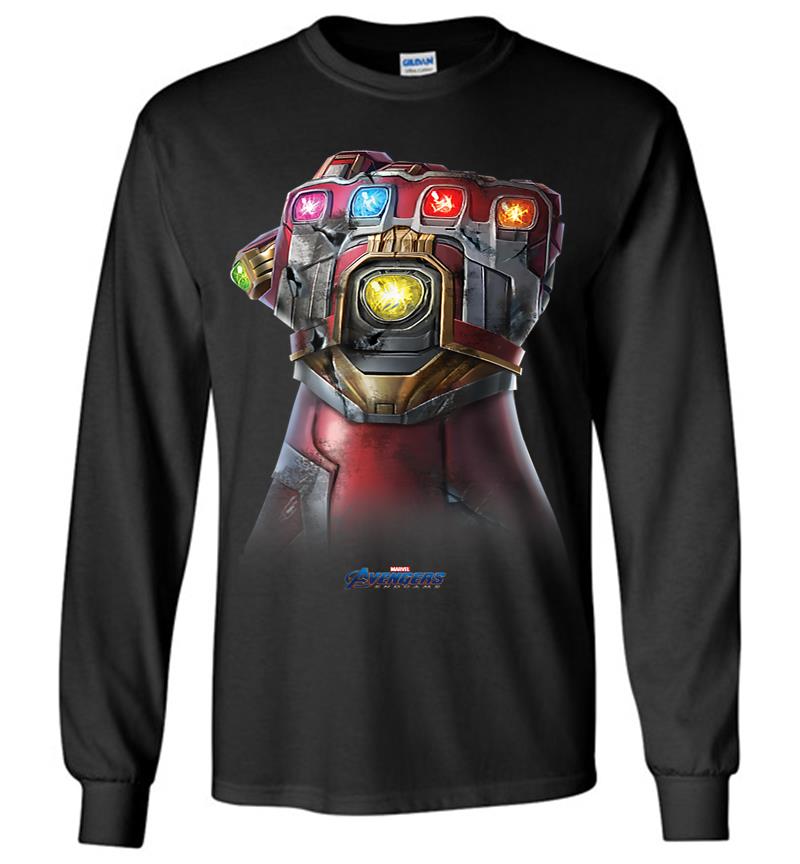 Marvel Avengers Endgame Infinity Stone Gauntlet Color Logo Long Sleeve T-shirt