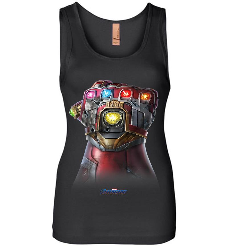 Marvel Avengers Endgame Infinity Stone Gauntlet Color Logo Womens Jersey Tank Top
