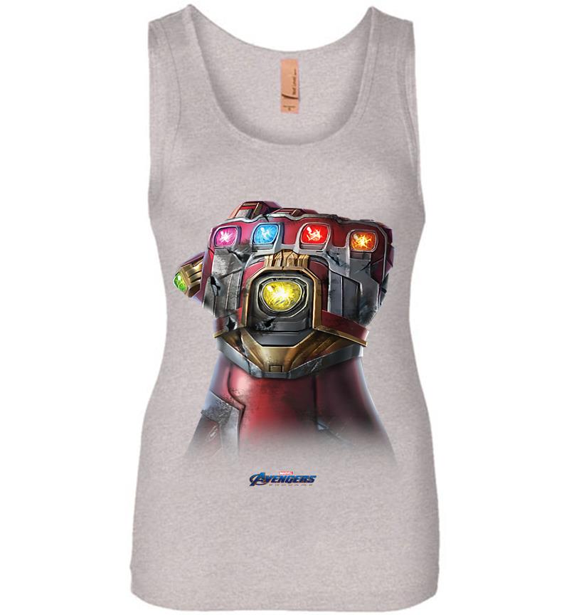 Inktee Store - Marvel Avengers Endgame Infinity Stone Gauntlet Color Logo Womens Jersey Tank Top Image