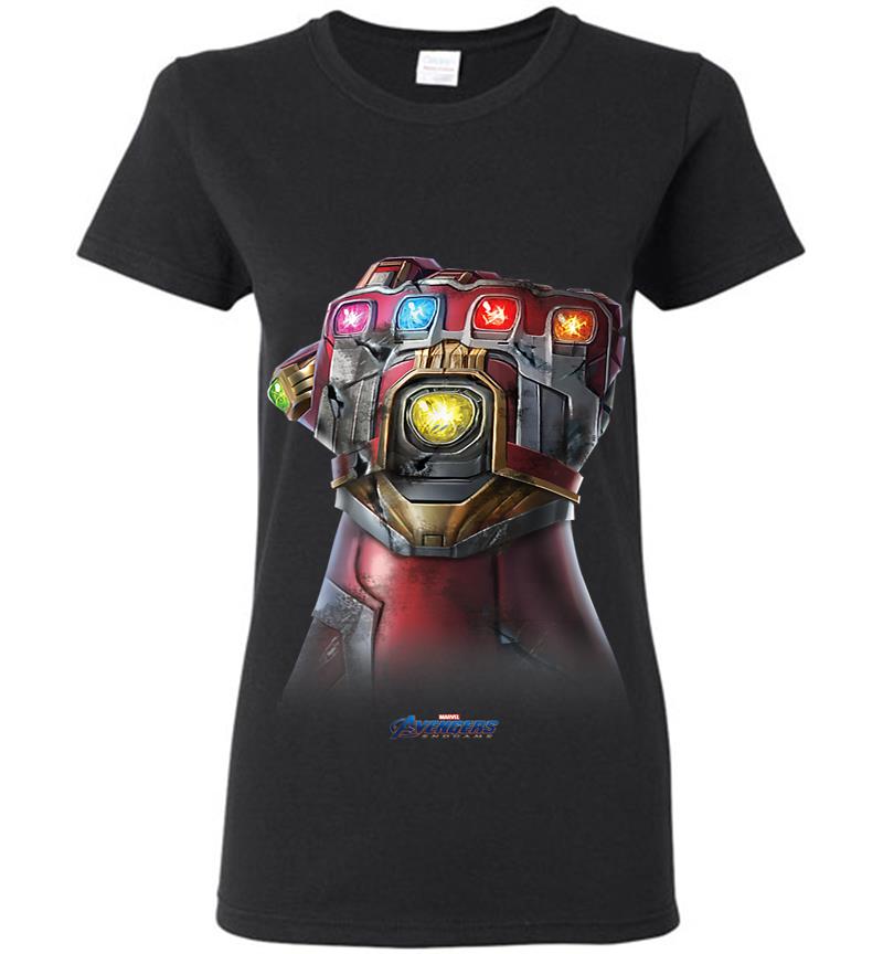 Marvel Avengers Endgame Infinity Stone Gauntlet Color Logo Womens T-shirt