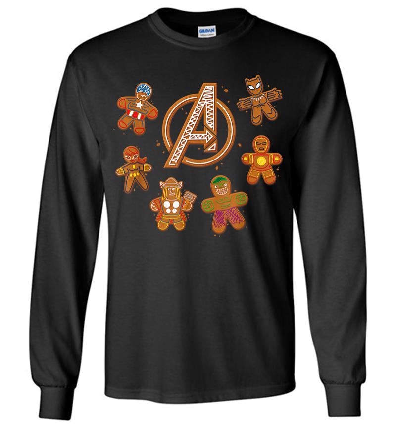 Marvel Avengers Gingerbread Cookies Holiday Long Sleeve T-Shirt