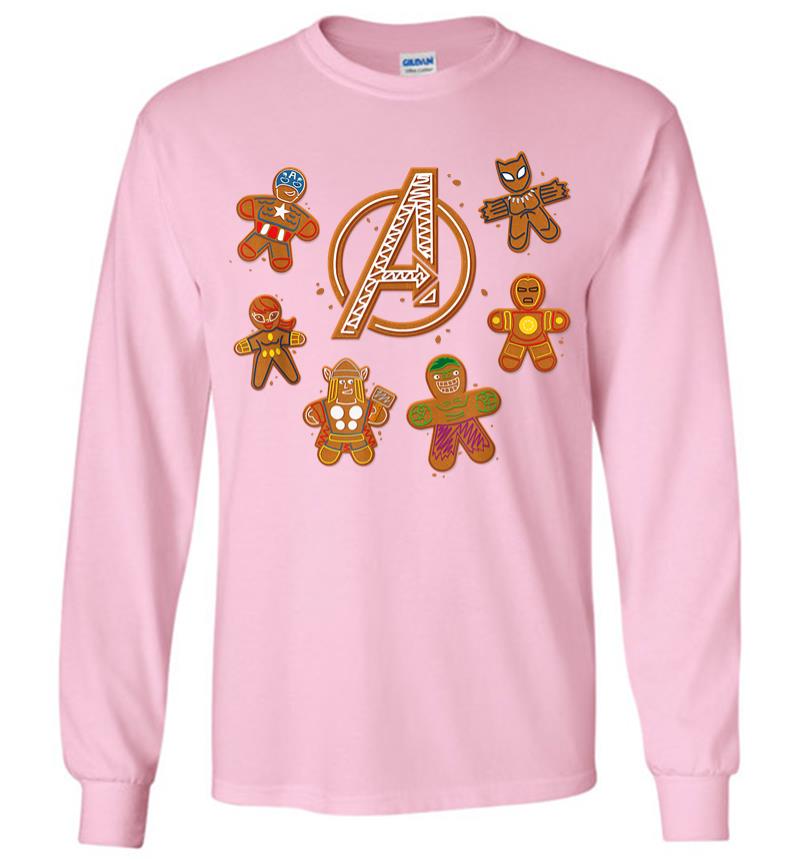 Inktee Store - Marvel Avengers Gingerbread Cookies Holiday Long Sleeve T-Shirt Image