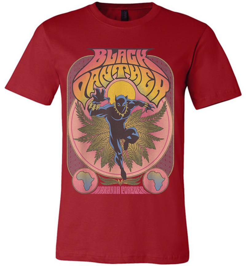 Inktee Store - Marvel Black Panther Vintage 70S Poster Style Premium T-Shirt Image