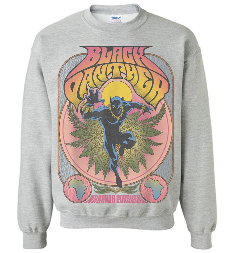 Inktee Store - Marvel Black Panther Vintage 70S Poster Style Sweatshirt Image