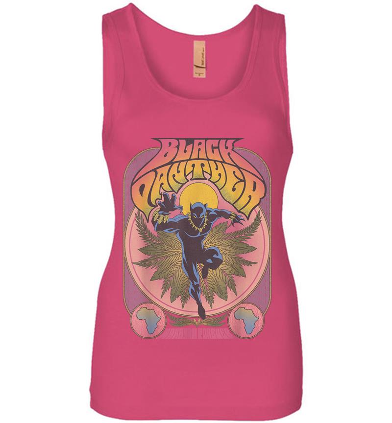 Inktee Store - Marvel Black Panther Vintage 70S Poster Style Women Jersey Tank Top Image