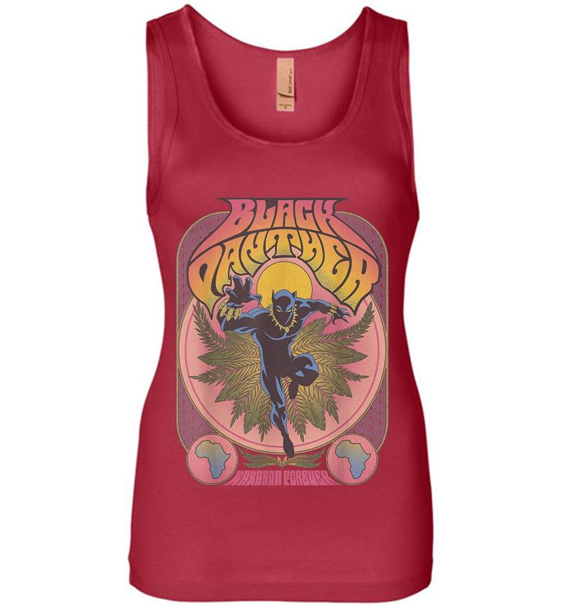 Inktee Store - Marvel Black Panther Vintage 70S Poster Style Women Jersey Tank Top Image