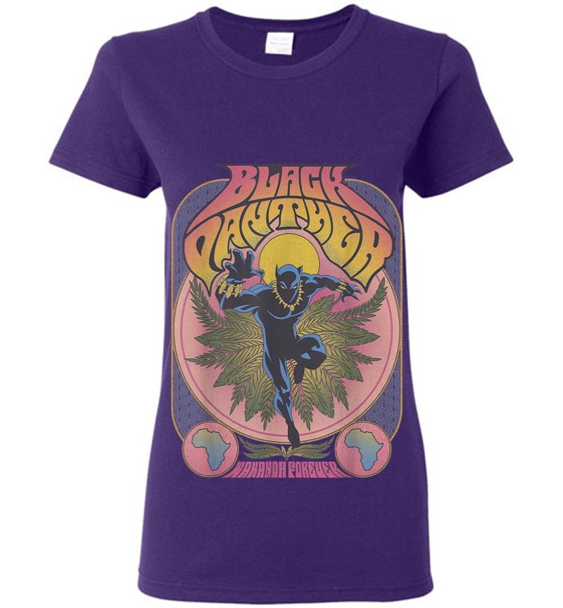 Inktee Store - Marvel Black Panther Vintage 70S Poster Style Women T-Shirt Image