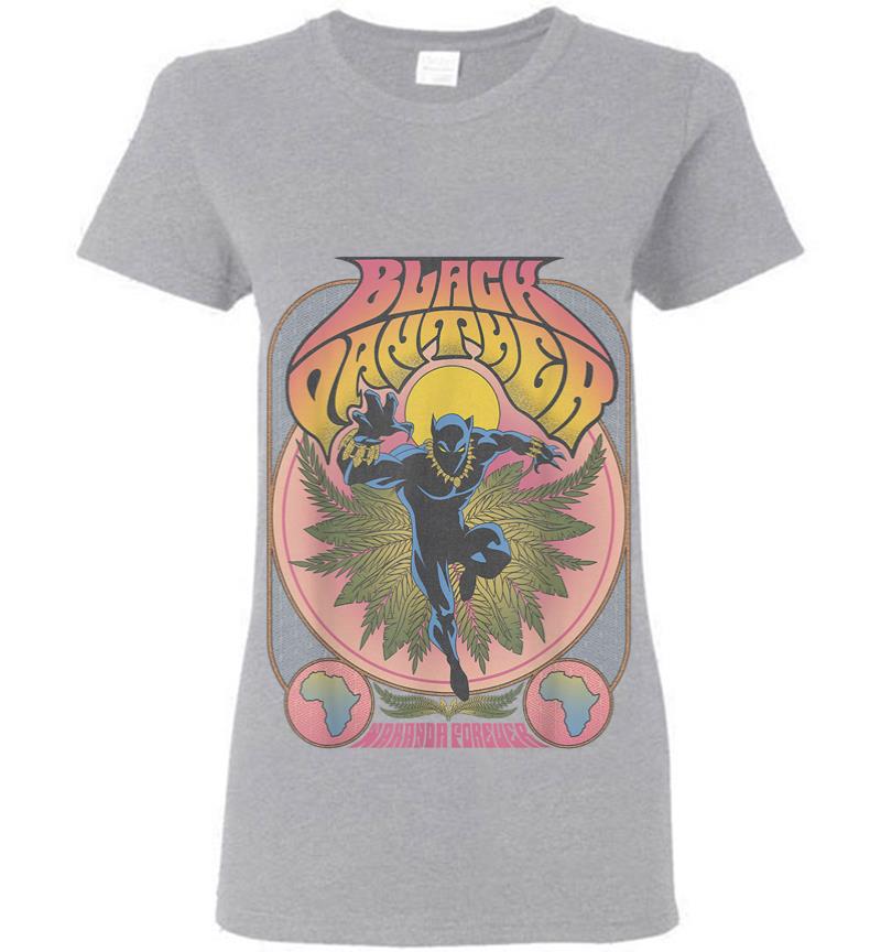 Inktee Store - Marvel Black Panther Vintage 70S Poster Style Women T-Shirt Image