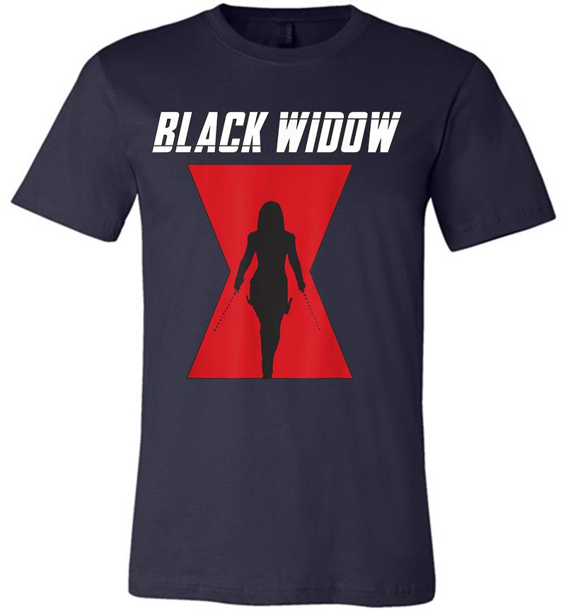 Inktee Store - Marvel Black Widow Logo Silhouette Premium T-Shirt Image