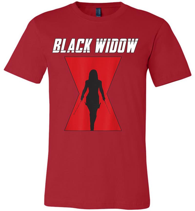 Inktee Store - Marvel Black Widow Logo Silhouette Premium T-Shirt Image