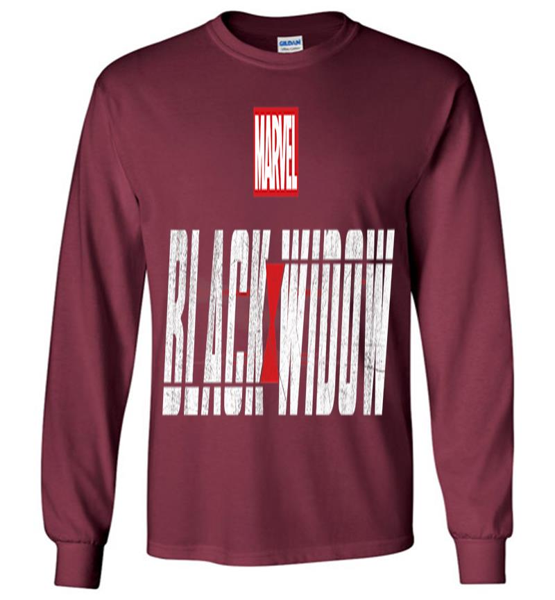 Inktee Store - Marvel Black Widow Official Movie Logo Premium Long Sleeve T-Shirt Image