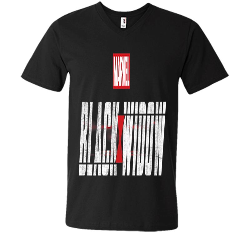Marvel Black Widow Official Movie Logo Premium V-neck T-shirt