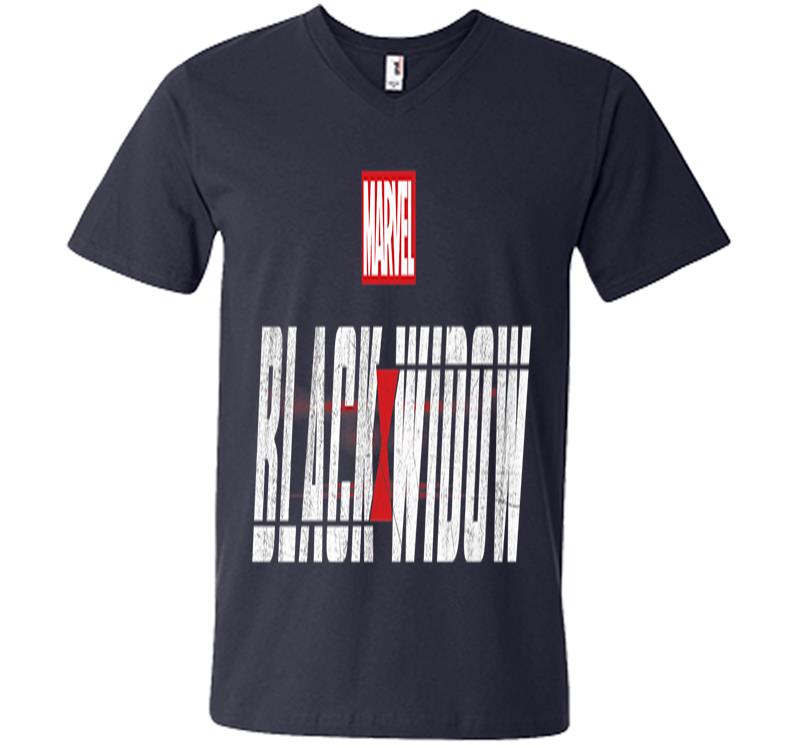 Inktee Store - Marvel Black Widow Official Movie Logo Premium V-Neck T-Shirt Image
