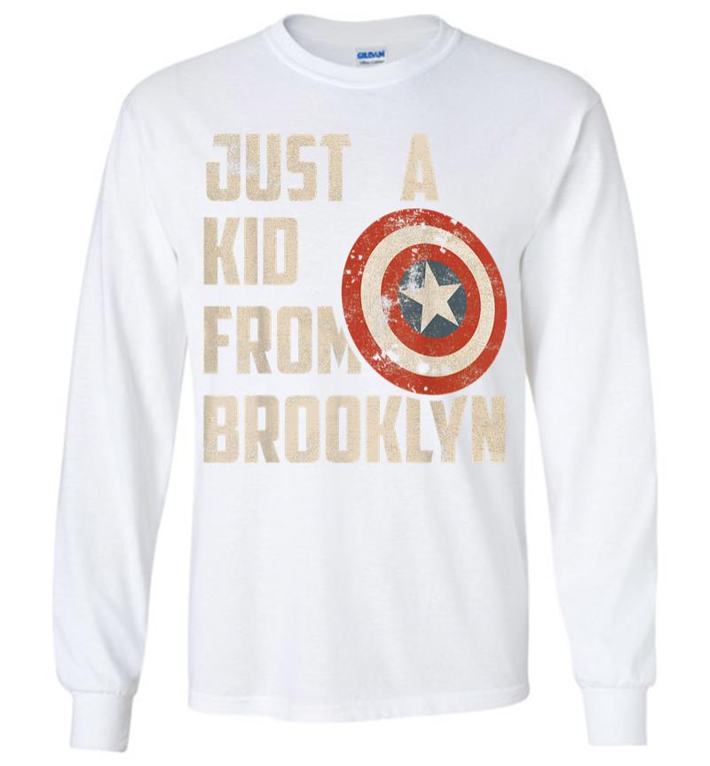 Inktee Store - Marvel Captain America Just A Shield From Brooklyn Long Sleeve T-Shirt Image