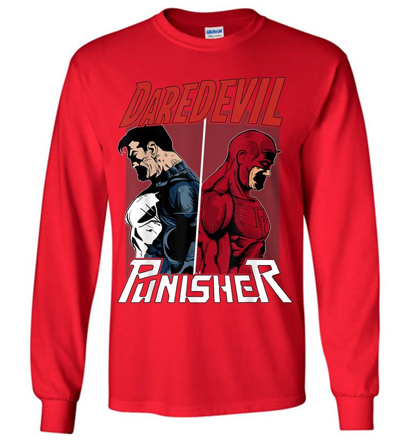 Inktee Store - Marvel Daredevil The Punisher Only One Way Graphic Long Sleeve T-Shirt Image