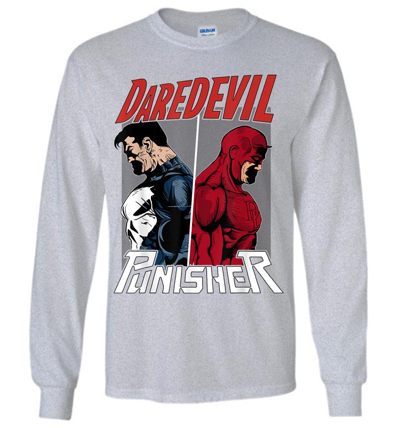 Inktee Store - Marvel Daredevil The Punisher Only One Way Graphic Long Sleeve T-Shirt Image