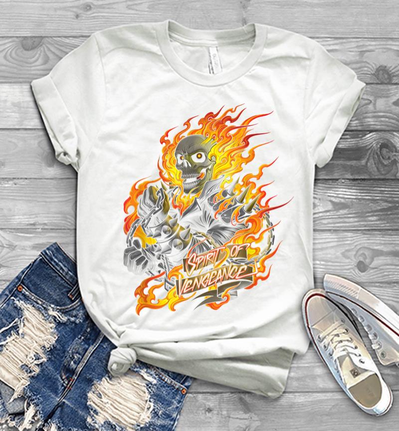 Inktee Store - Marvel Ghost Rider Spirit Of Vengeance Flaming Skull Men T-Shirt Image