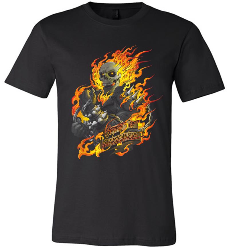 Marvel Ghost Rider Spirit Of Vengeance Flaming Skull Premium T-shirt