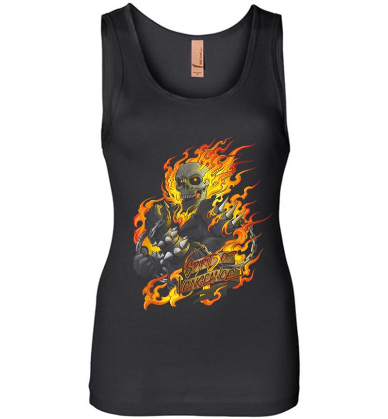 Marvel Ghost Rider Spirit Of Vengeance Flaming Skull Women Jersey Tank Top