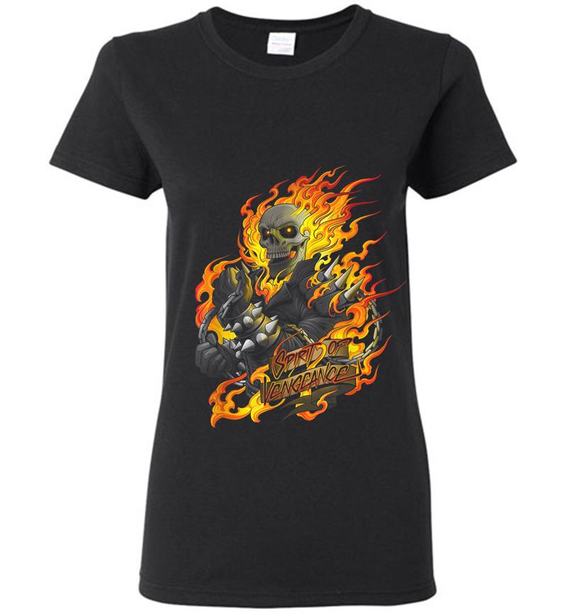 Marvel Ghost Rider Spirit Of Vengeance Flaming Skull Women T-shirt