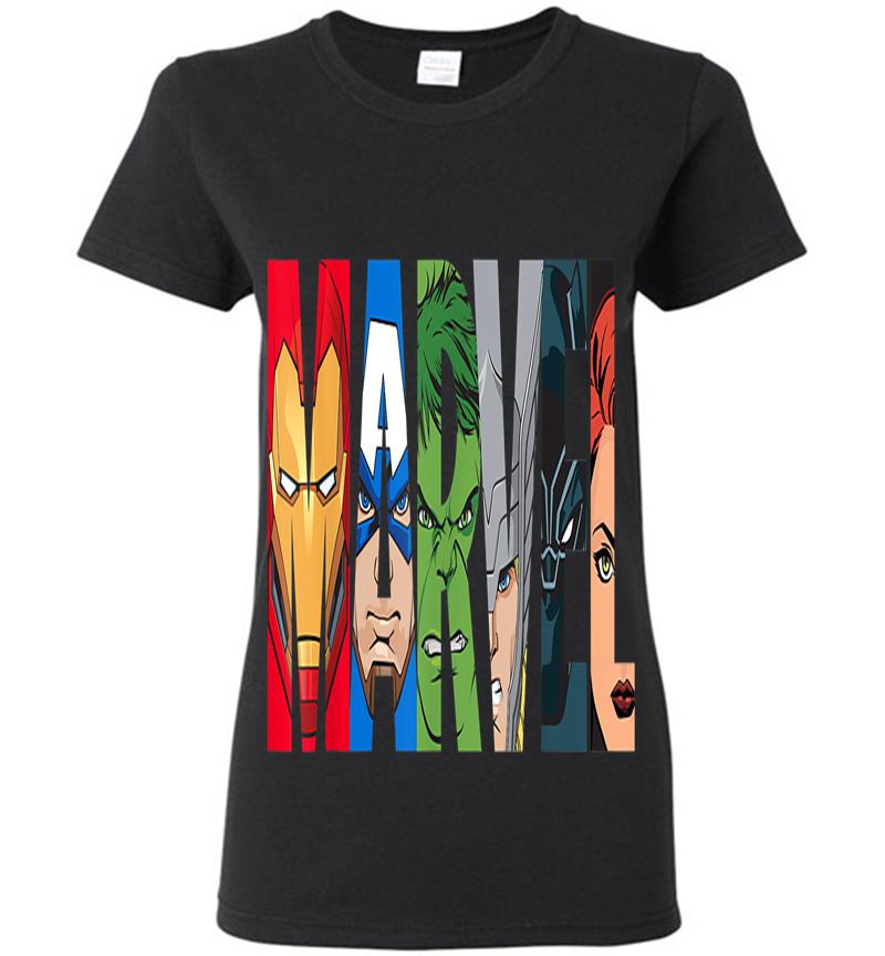 Marvel Logo Avengers Super Heroes Womens T-shirt
