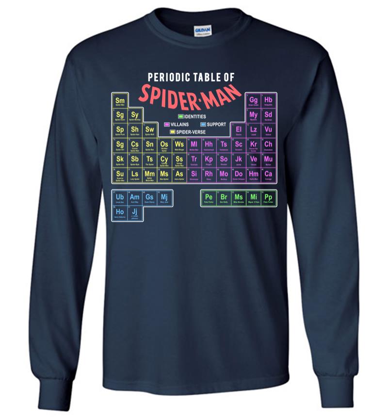 Inktee Store - Marvel Periodic Table Of Spider-Man Long Sleeve T-Shirt Image
