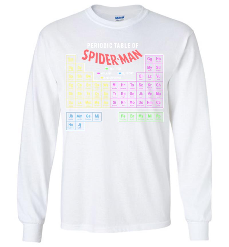 Inktee Store - Marvel Periodic Table Of Spider-Man Long Sleeve T-Shirt Image