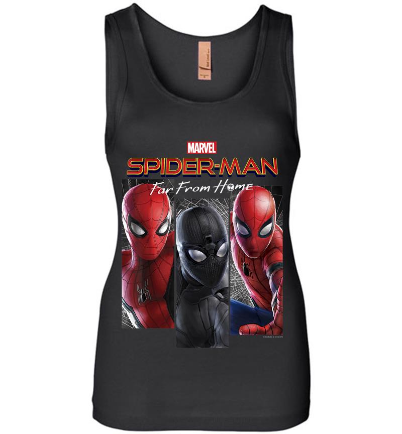 Marvel Spider-man Far From Home Suit Panel Logo Womens Jersey Tank Top