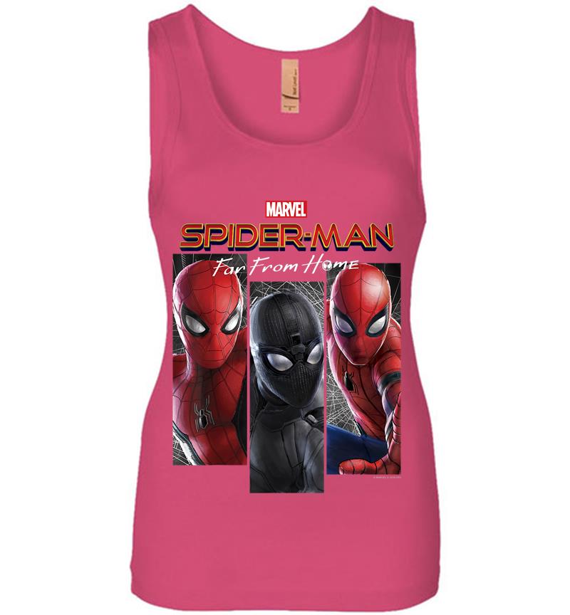 Inktee Store - Marvel Spider-Man Far From Home Suit Panel Logo Womens Jersey Tank Top Image