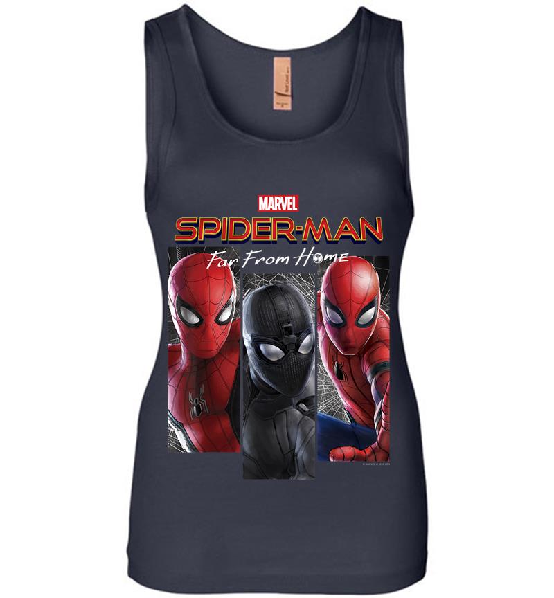 Inktee Store - Marvel Spider-Man Far From Home Suit Panel Logo Womens Jersey Tank Top Image