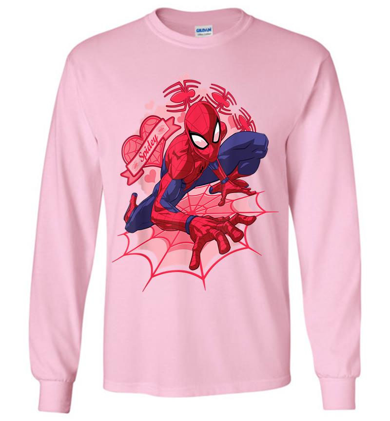 Inktee Store - Marvel Spider-Man Hearts Valentine'S Day Long Sleeve T-Shirt Image