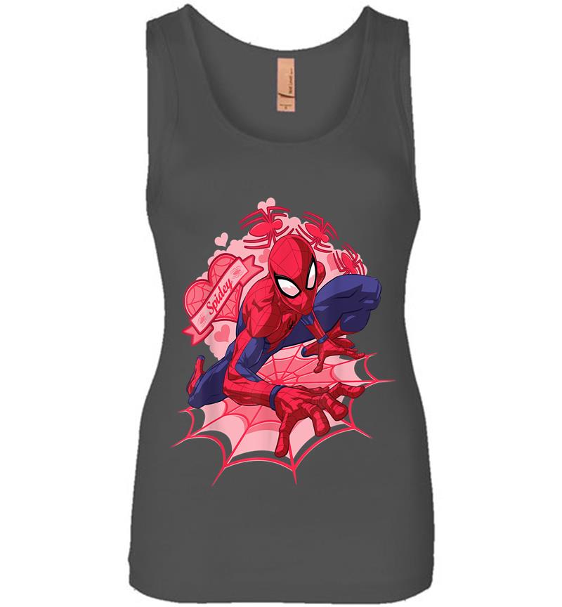 Inktee Store - Marvel Spider-Man Hearts Valentine'S Day Womens Jersey Tank Top Image