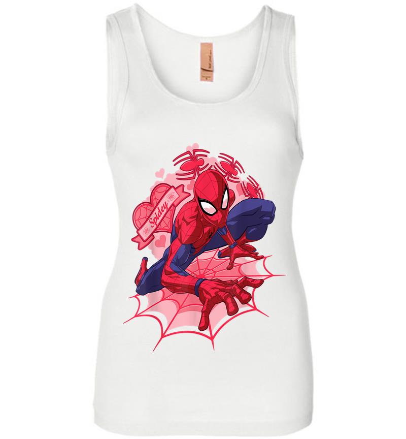 Inktee Store - Marvel Spider-Man Hearts Valentine'S Day Womens Jersey Tank Top Image