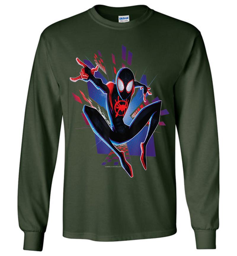 Inktee Store - Marvel Spider-Man Into The Spider-Verse Miles City Long Sleeve T-Shirt Image