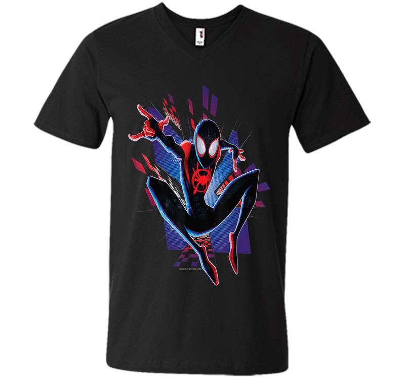 Marvel Spider-man Into The Spider-verse Miles City V-neck T-shirt