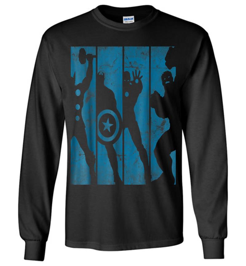 Marvel The Avengers Assemble Into Panel Silhouettes Long Sleeve T-shirt