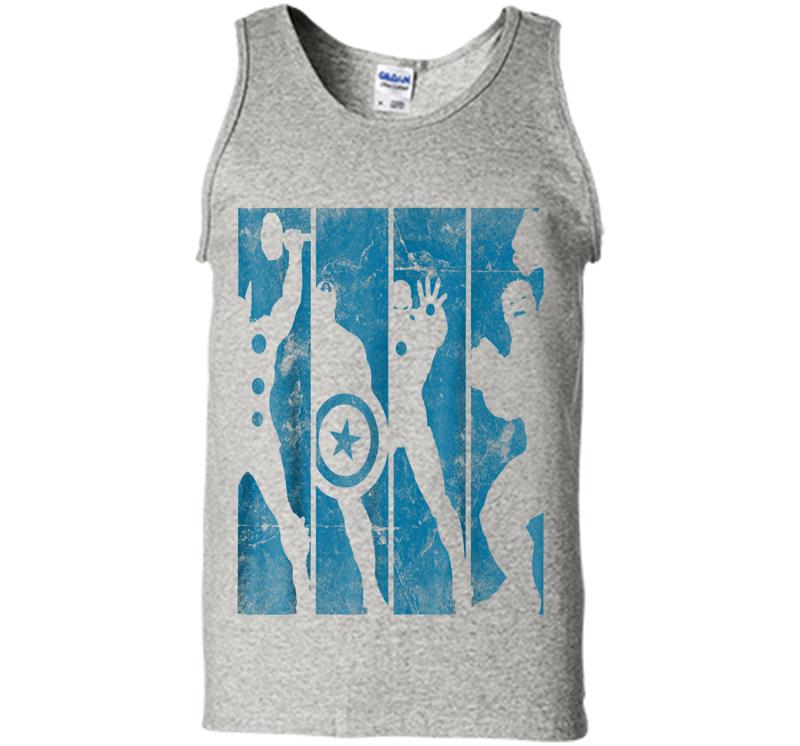 Marvel The Avengers Assemble Into Panel Silhouettes Mens Tank Top