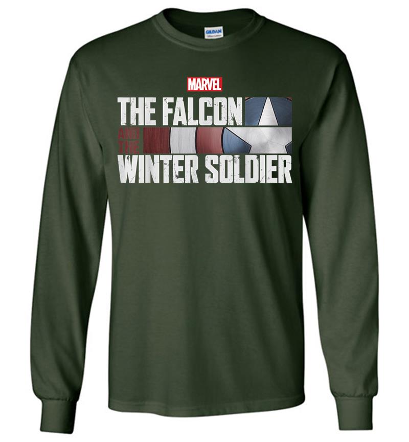 Inktee Store - Marvel The Falcon And The Winter Soldier Shield Logo Long Sleeve T-Shirt Image