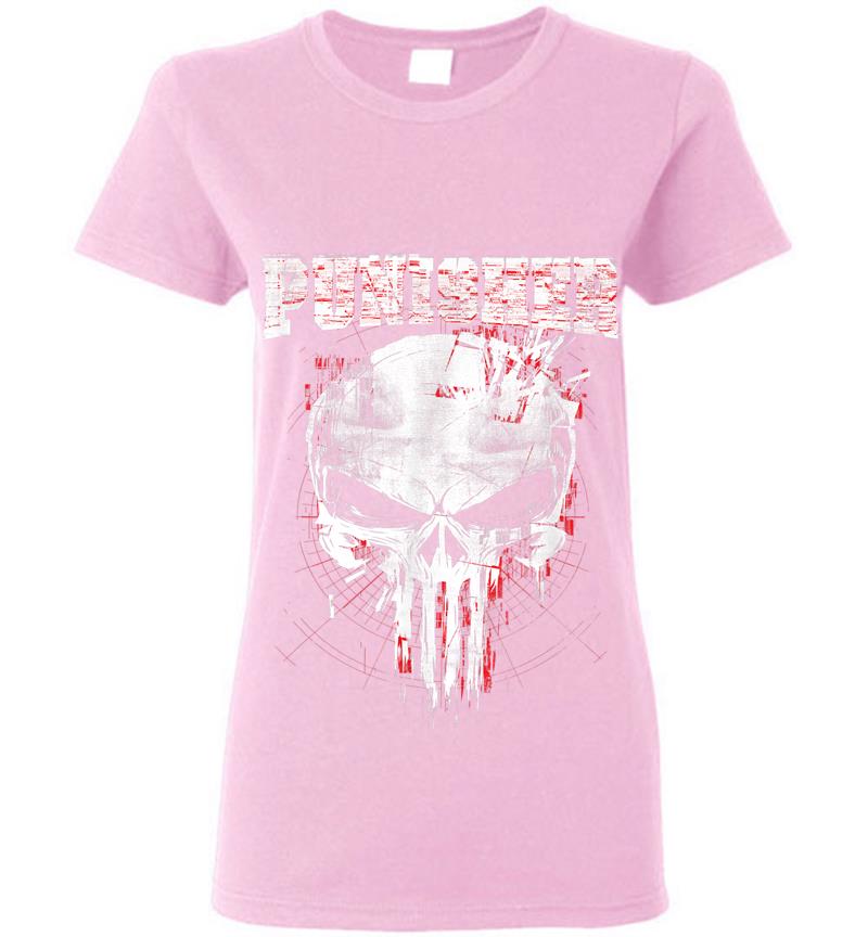 Inktee Store - Marvel The Punisher Skull And Logo Womens T-Shirt Image