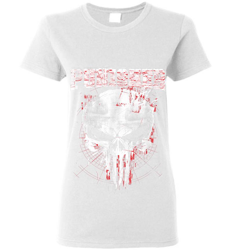 Inktee Store - Marvel The Punisher Skull And Logo Womens T-Shirt Image