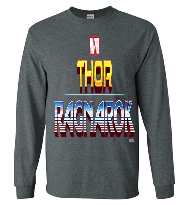 Inktee Store - Marvel Thor Ragnarok Official Film Logo Graphic Long Sleeve T-Shirt Image