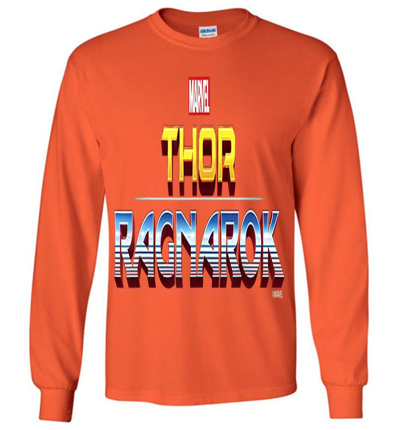 Inktee Store - Marvel Thor Ragnarok Official Film Logo Graphic Long Sleeve T-Shirt Image