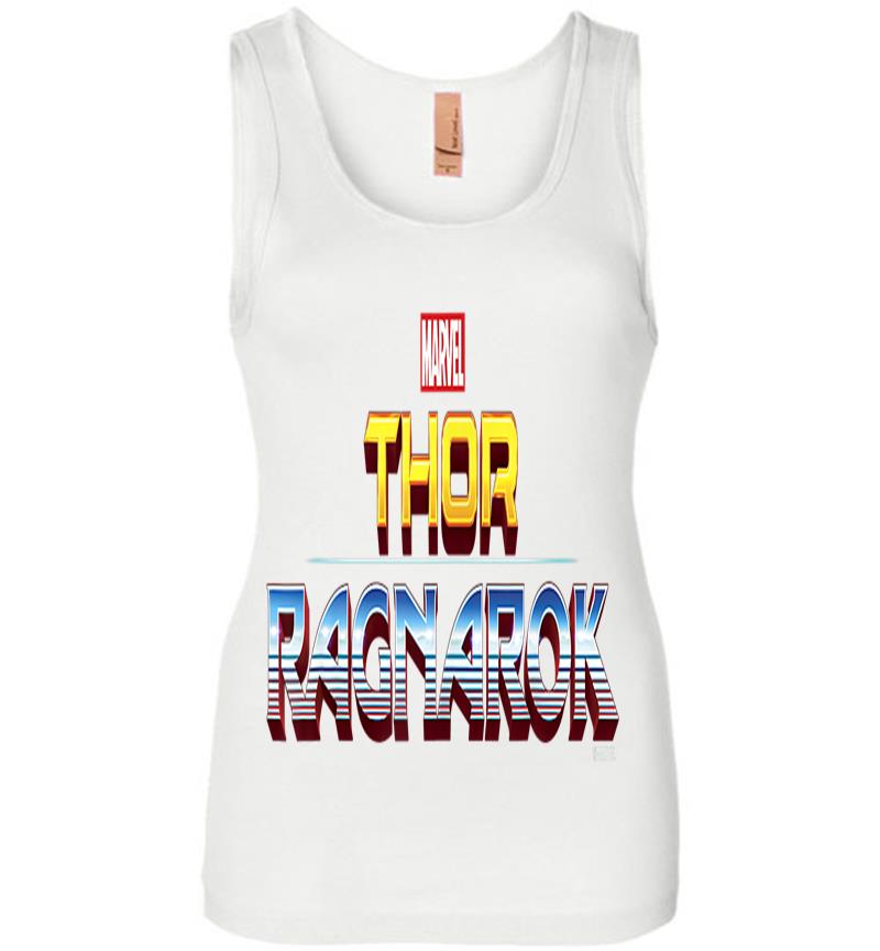 Inktee Store - Marvel Thor Ragnarok Official Film Logo Graphic Womens Jersey Tank Top Image