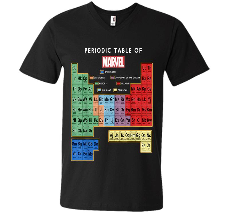 Marvel Ultimate Periodic Table Of Elets Graphic V-neck T-shirt