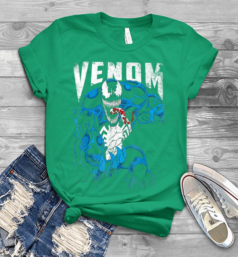 Inktee Store - Marvel Venom Bloody Tongue Out Distressed Men T-Shirt Image