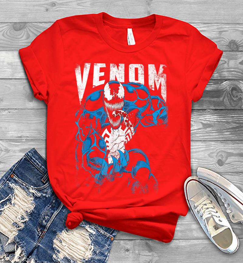 Inktee Store - Marvel Venom Bloody Tongue Out Distressed Men T-Shirt Image