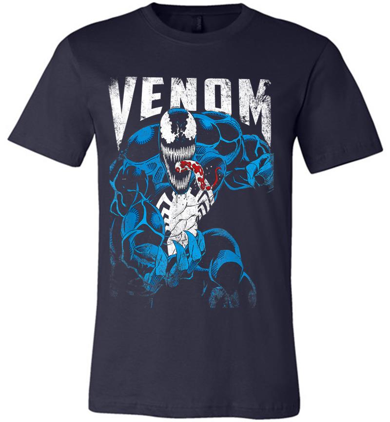Inktee Store - Marvel Venom Bloody Tongue Out Distressed Premium T-Shirt Image