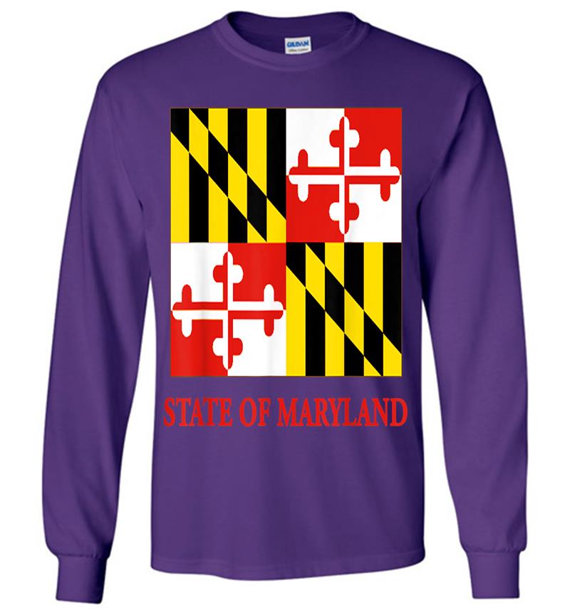 Inktee Store - Maryland Md Official Flag Old Line State Pride Long Sleeve T-Shirt Image