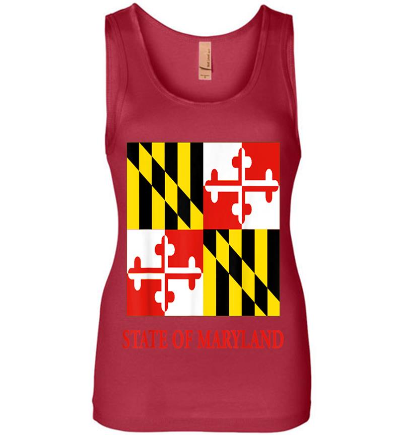 Inktee Store - Maryland Md Official Flag Old Line State Pride Womens Jersey Tank Top Image